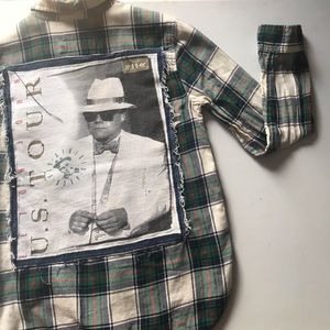 Vintage Elton John cut and sew flannel